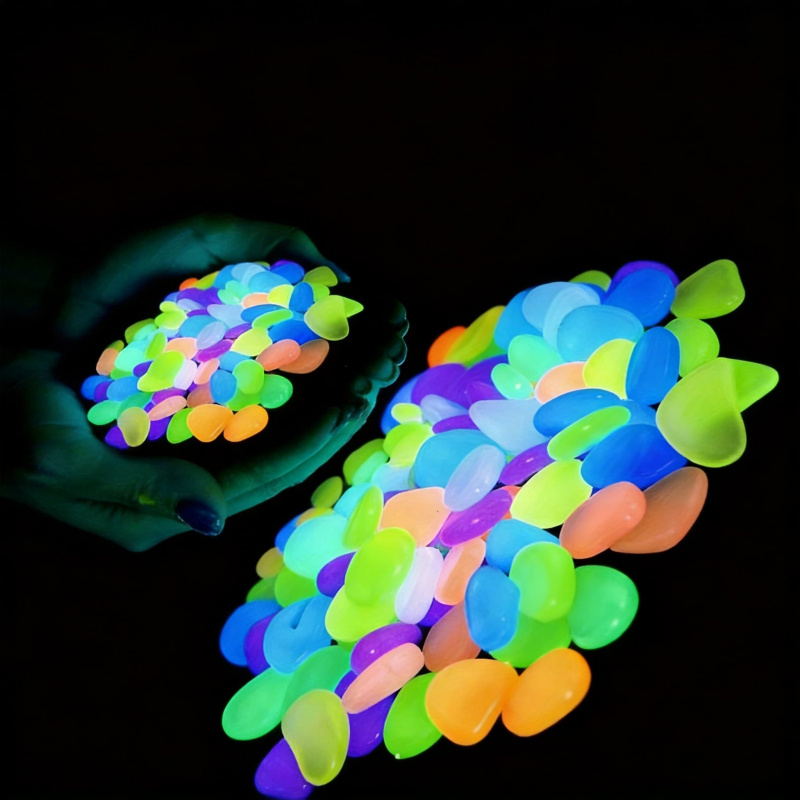 Aquarium Marine Tank - Glowing pebbles100-500pcsLuminous resin stones for landscape