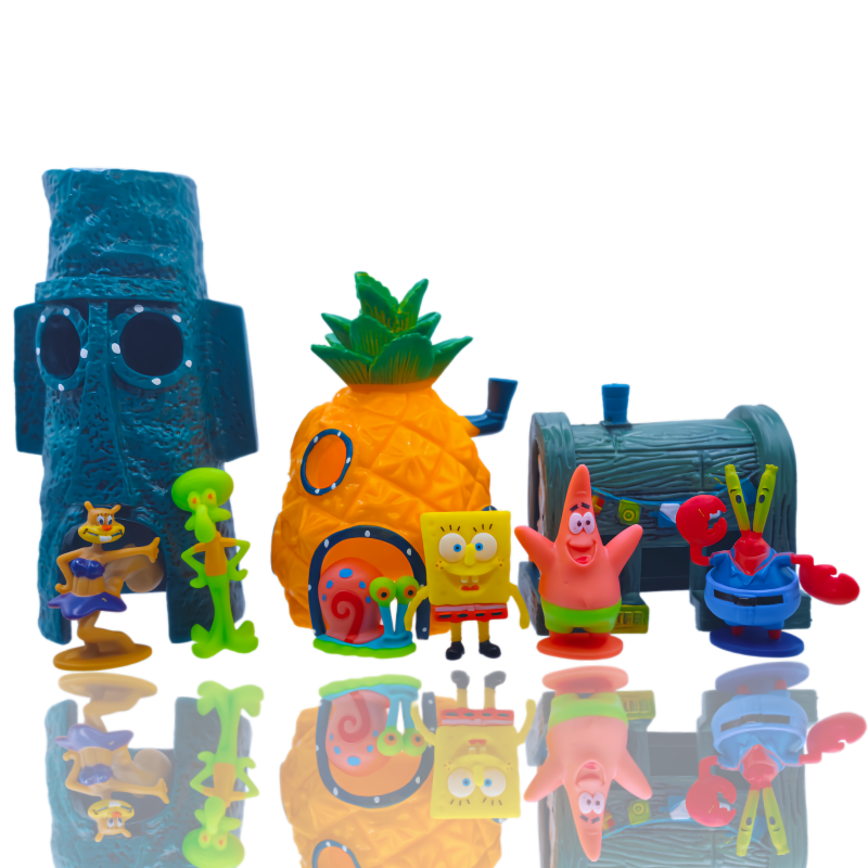 Aquarium Marine Tank - 6pcs SpongeBob Fish Tank Decoration Cartoon