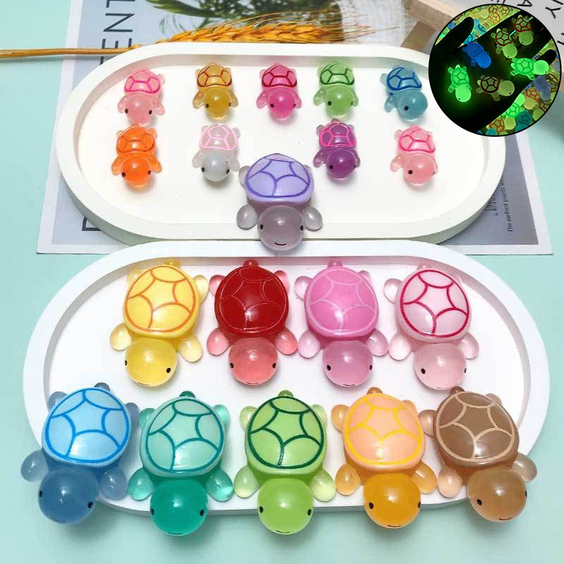 Marine Aquarium Mini - 6/10pcs Mini Luminous Turtle Home Decor