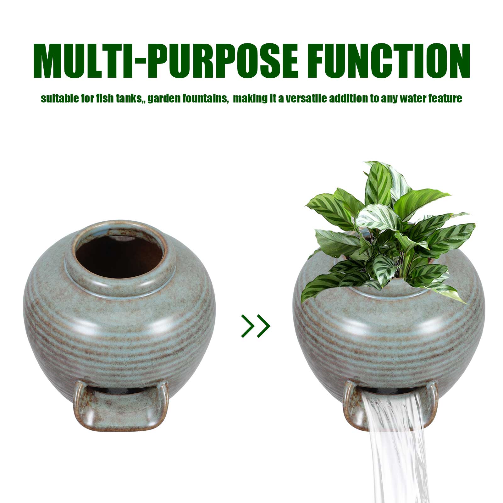 Aquarium Marine Tank - Indoor Waterfall Circulating Pot Decorative Fountain