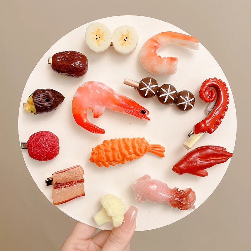 Women Simulated Food Hair Clip - Marine Salt Mix のレビューと価格