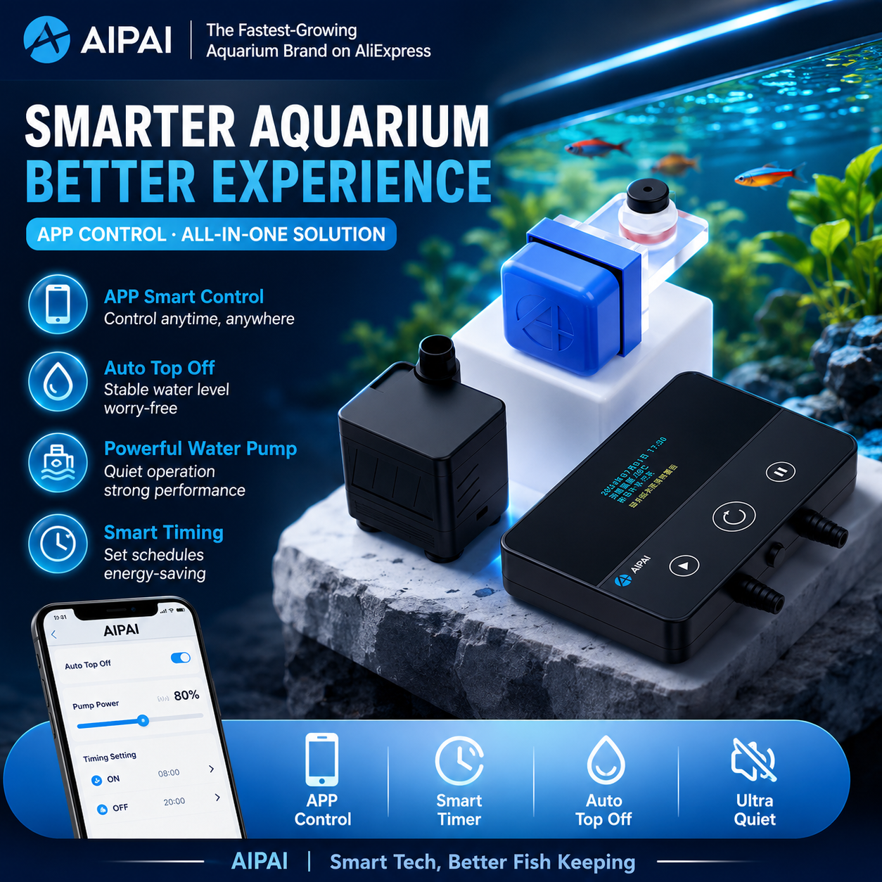AIPAI Smart ATO System Auto To - Marine Aquarium Auto Top Up のレビューと価格