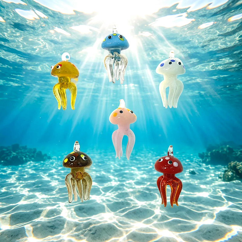 Colorful Mini Jellyfish Glass  - Aquarium Marine Color のレビューと価格
