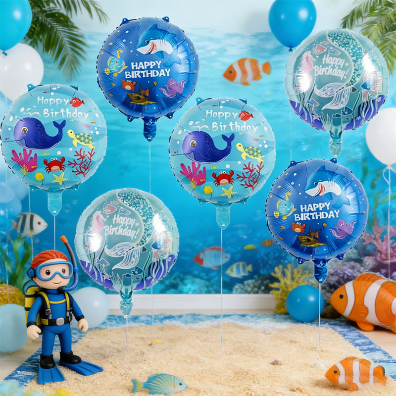 6pcs Ocean Theme Party Balloon - Marine Aquarium Decorations のレビューと価格