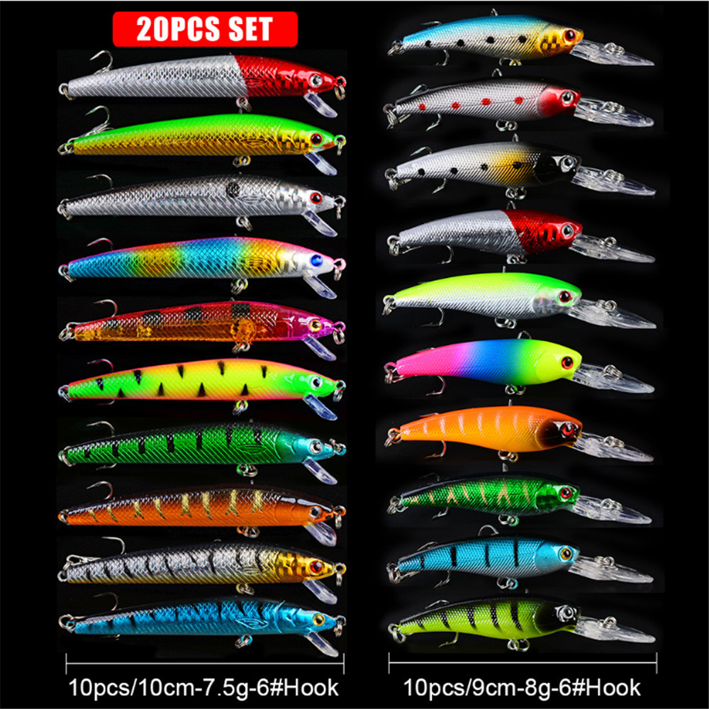 20pcs/lot Minnow Fishing Lures - Marine Salt Mix のレビューと価格