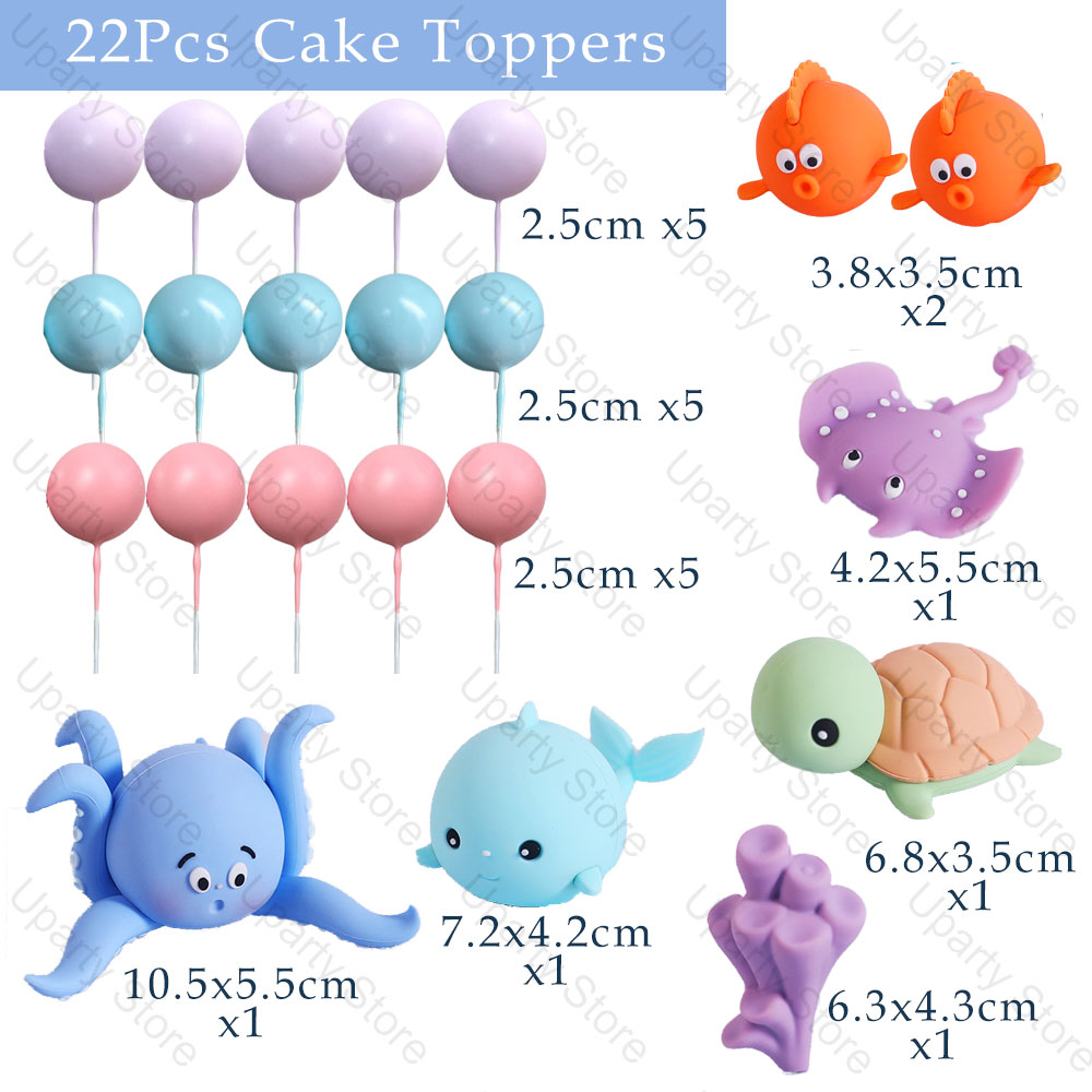 22Pcs Sea Animals Cake Toppers - Marine Aquarium Decorations のレビューと価格