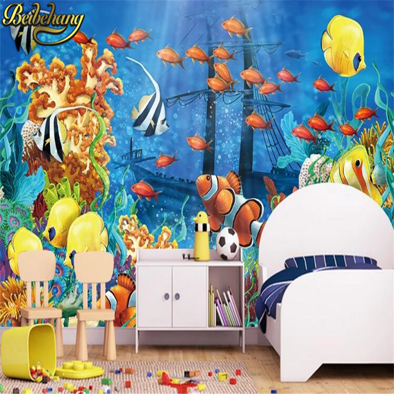 Large murals Wallpaper Cartoon - Marine Aquarium Wallpaper のレビューと価格