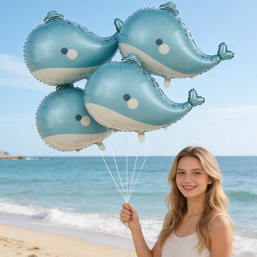 5pcs Cartoon Whale Foil Balloo - Marine Aquarium Decorations のレビューと価格