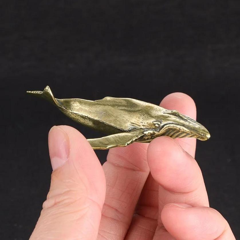 New Solid Brass Whale Figurine - Marine Aquarium Decorations のレビューと価格