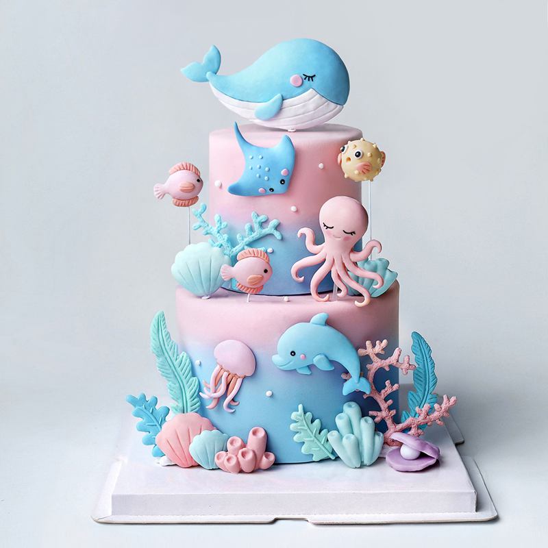 Ocean Octopus Whale Cake Decor - Marine Aquarium Decorations のレビューと価格