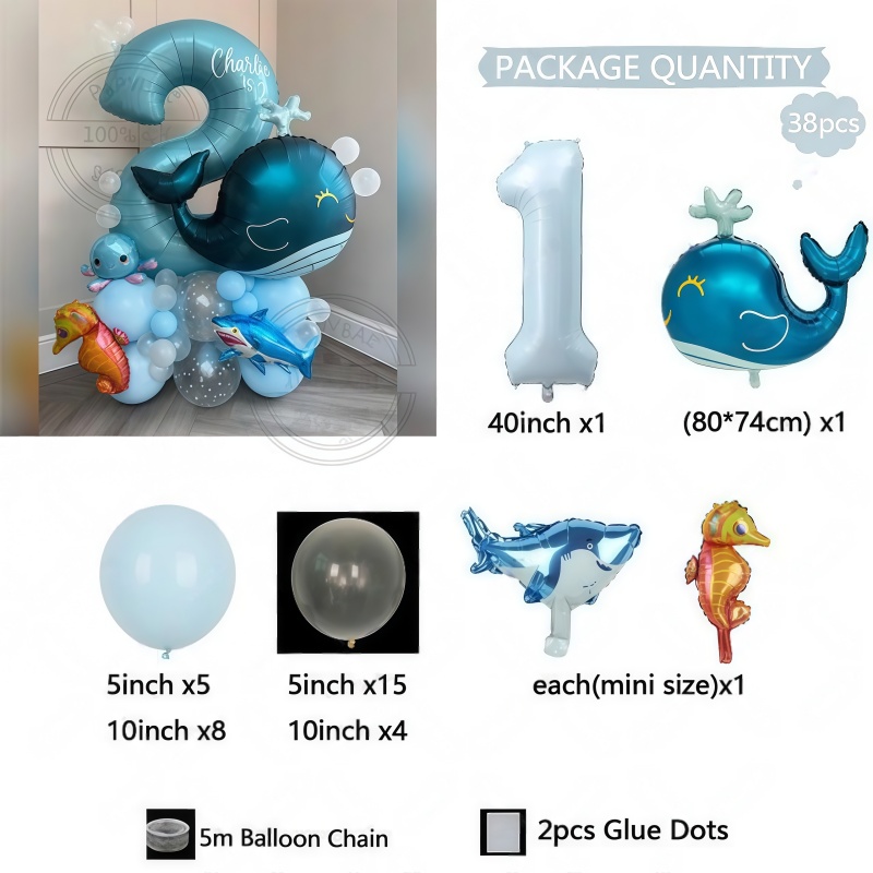 38Pcs Ocean Animal Themed Birt - Marine Aquarium Decorations のレビューと価格