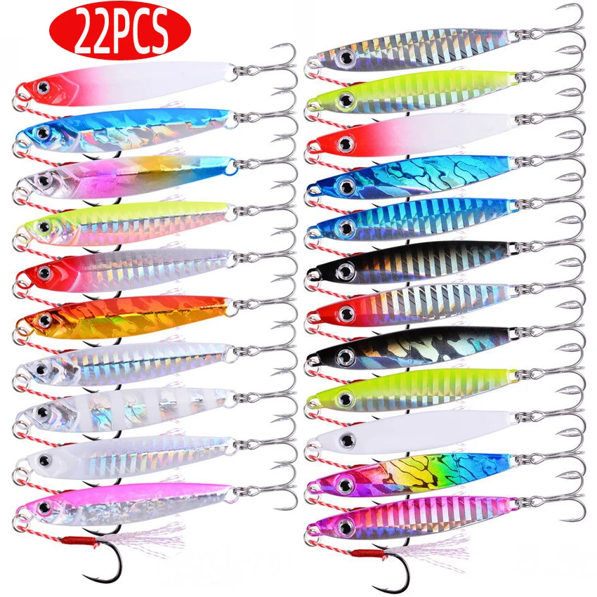 22PCS Metal Cast Jig Spoon Fih - Marine Salt Mix のレビューと価格