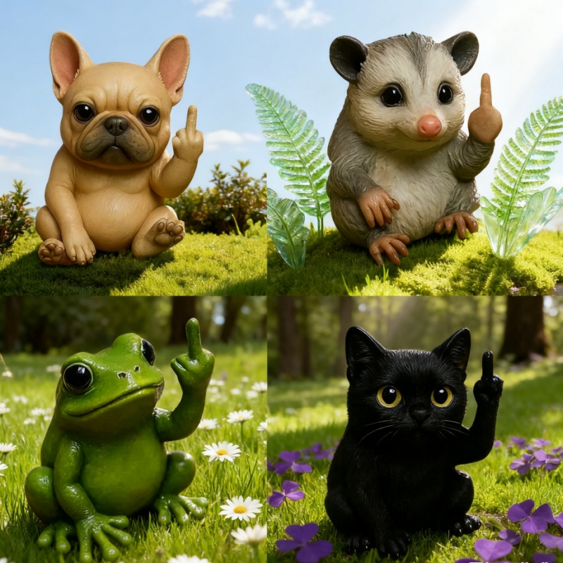 Middle Finger Animal Statue Fr - Marine Aquarium Decorations のレビューと価格